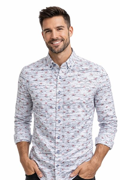 ADVANTE Men's Silim Fitt Striped Long Sleeve Shirt Bgl-St02982