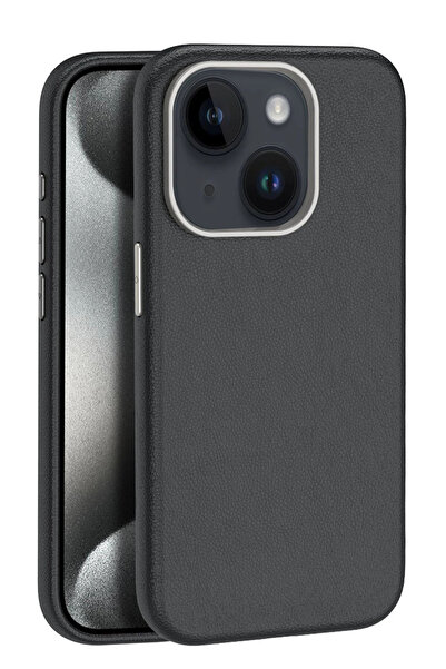 FREEDOM STOREE غطاء جوكي آيفون 15 من الجلد العجائب متوافق مع ماج سيف - أسود