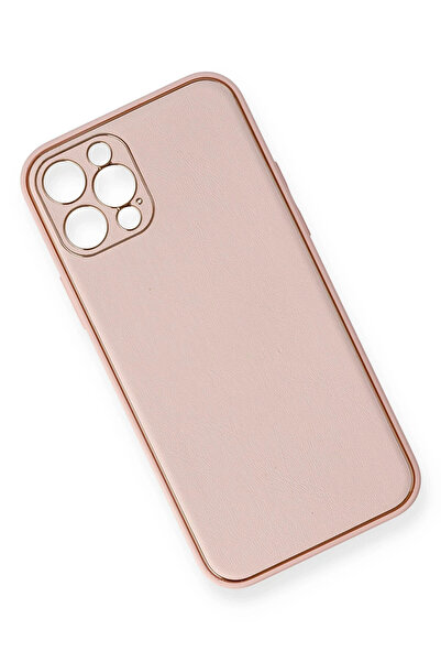 CT STONES غطاء حماية سيليكون من الجلد كوكو لهاتف آيفون 12 برو من نيو فيس - وردي