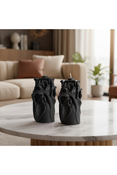 Arista Wavy Forest Whisper Siyah Dekoratif karanfil kokulu Mum 2’li Set – El ...