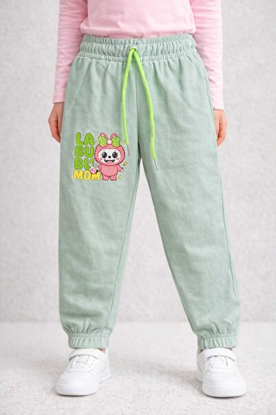krm kerem bebe Thick Winter Patterned Lace-Up Girls' Sweatpants