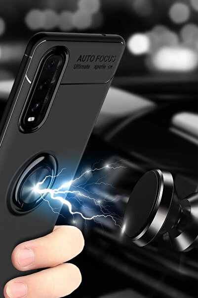 ZEMİRA HOME حافظة نيو فيس لهاتف اوبو فايند X2 من السيليكون مع حلقة - أسود-أحمر