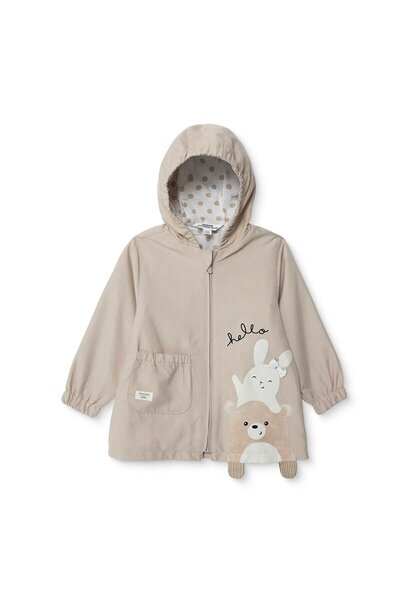 Midimod Kız Bebek Yağmurluk Kapüşonlu Uzun Kol