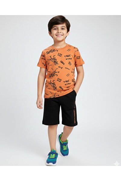 Egelite Boy's Summer Dinosaur Printed 6-7-8-9-10 Years Old Single Bottom Top ...