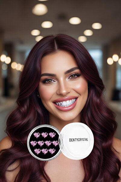 DENTYCRYSTAL Diş Pırlantası Kalp Dark Rose ( Avusturya Kristallerinden Oluştu...