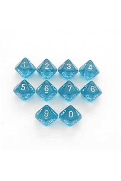 Chessex Translucent Polyhedral Tan d10 Set - Teal/white
