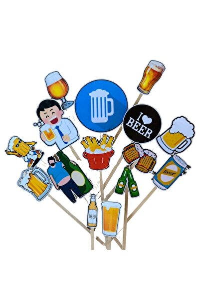 DecoParty Cake Toppers Set, BEER, 15 Figures, Cardboard