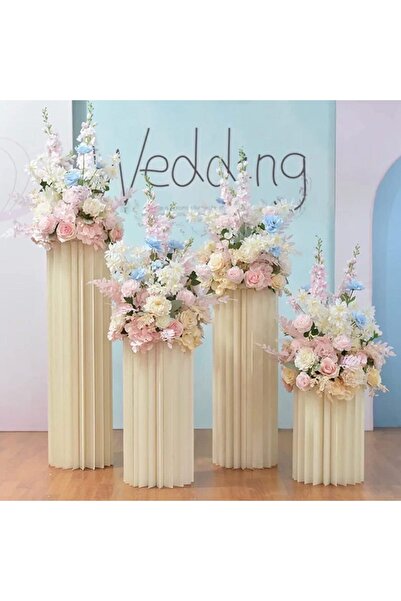 Mado Gallery 4pcs Foldable Cardboard Wedding Centerpiece Vases with White Acr...