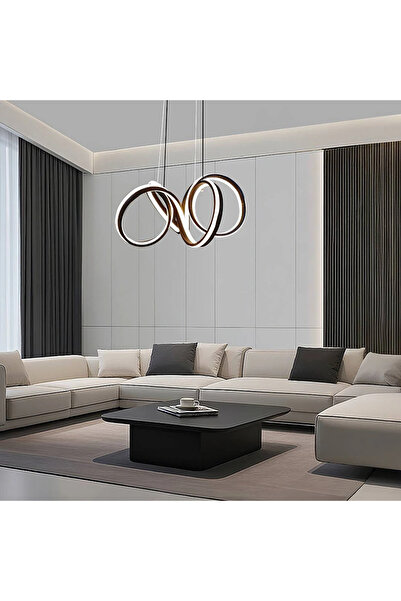 HAMER Modern black chandelier with 3 lights, 1.5 meters high, 40cm diameter