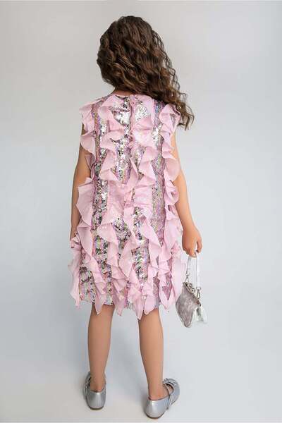 Obaha sequin ruffle dress