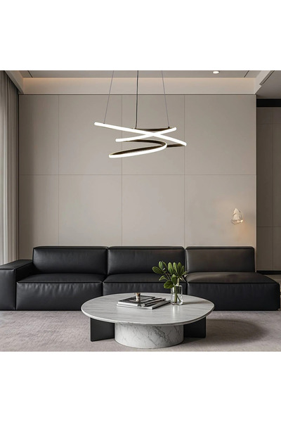 HAMER Modern black pendant light with 3 lights, 75 watts, 45 x 100 cm
