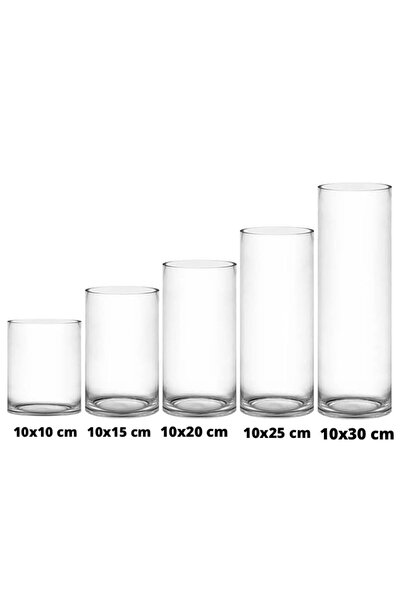 Mado Gallery 5pcs Cylinder Glass Vases for Home & Wedding Decor, Flower & Candle Centerpieces