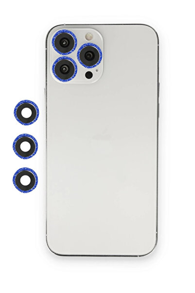 CT STONES عدسة كاميرا Newface iPhone 12 Pro Max Shine - أزرق داكن