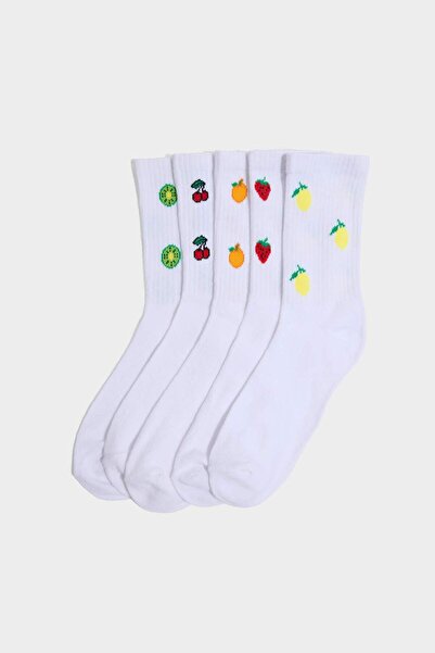 DeFacto Дамски пакет от 5 чифта дълги памучни чорапи G3580AXNS