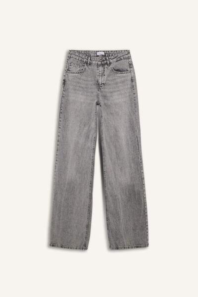 DeFacto Straight Wide High Waist Long Washed Jean Pants G8850Ax26Sp