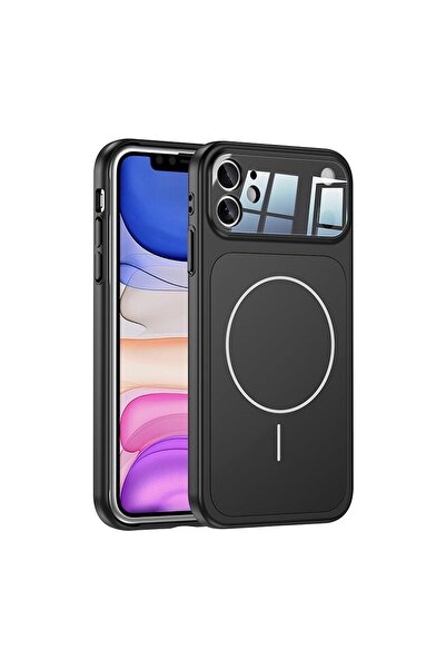 Zebana iPhone 11 Uyumlu Kılıf TitanMag Kılıf (iPhone 17 Pro Max Görünümlü) Siyah