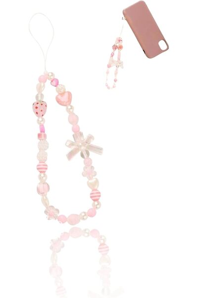 Generic سلسلة هاتف Sweet seven® الوردية اللطيفة ذات التصميم الجمالي على شكل ح...