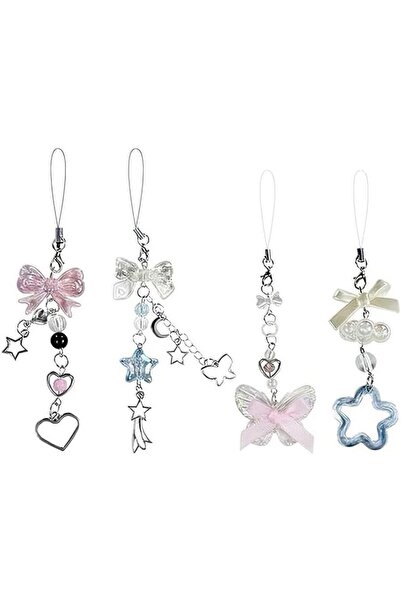 Generic Blue-phone® 4PCS Y2K Aesthetic Phone Charms for Girls – Handmade Bead...