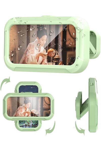 Generic حامل هاتف مقاوم للماء للاستحمام، قابل للدوران 360 درجة، يُثبت على الح...