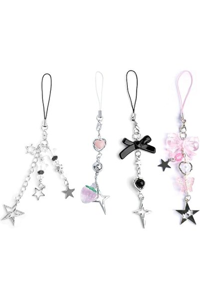 Generic ALMEKAQUZ 4Pcs Cute Phone Charms, Aesthetic Y2K Cell Phone Charms Str...