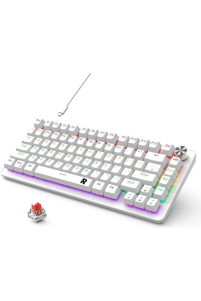 Generic ROCK POW 70% PC Gaming Keyboard, 82 Keys Mechanical Keyboard with RGB...