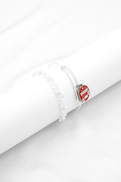 Alex and Ani Women My Valentine Has Paws Set of 2 Bangle Bracelet, Silver