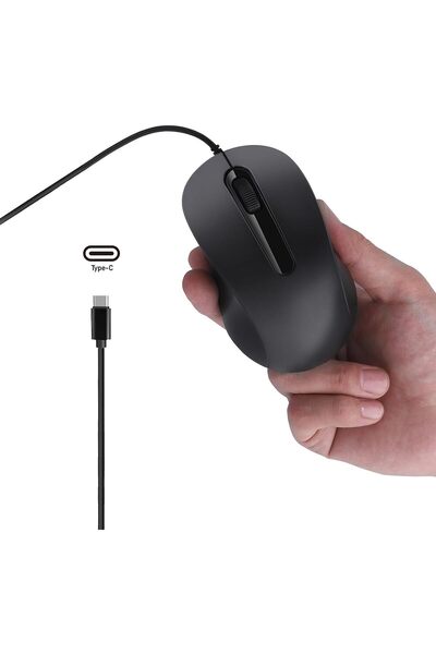 Generic Type-C Wired Mouse with Silent Click, Ergonomic USB C Mouse for Lapto...