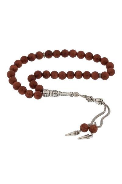 Inure Jewelry ​ Rozariu din piatră naturală cu ciucuri metalice maro Star Stone