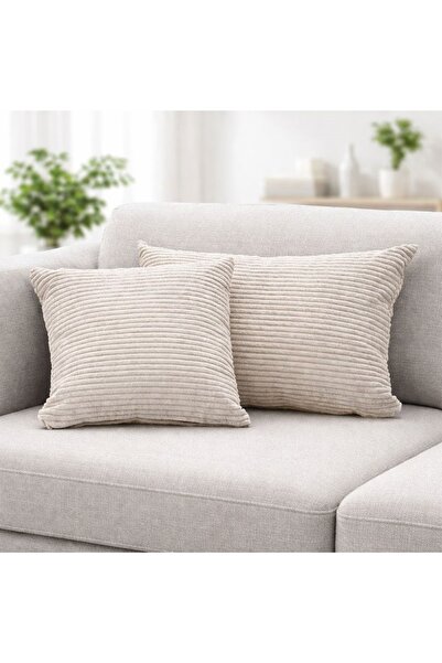 Molina 2Li Decorative Striped Velvet Pillowcase