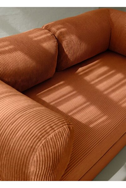 Joyfoam Terra Soft 3 lü Konfor Lego Koltuk Fitilli Kadife Kumaş Modern Tasarım