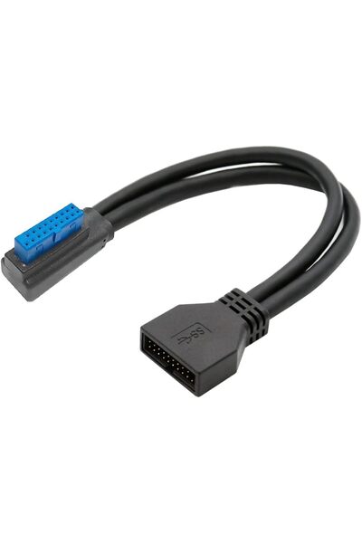 Generic كابل تمديد USB 3.0 بزاوية 90 درجة، منخفض الارتفاع، سلك داخلي من 20 دب...