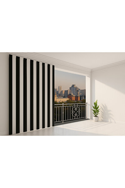 MRC Tekstil Waterproof Balcony Curtain – Canvas Curtain with Cornice & Ties E...