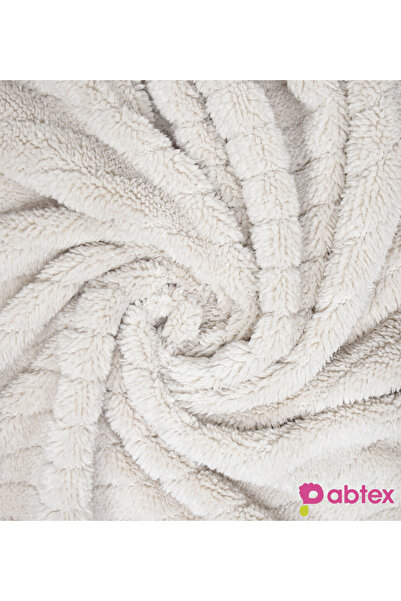 Pabtex Çift Yüzlü Çizgili Vizon Kumaş - Dekoratif Örme Kumaş