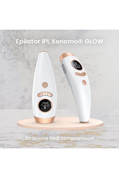 xenomo Epilator IPL Xenomo® GLOW, 9 trepte, mod automat/manual, senzor piele, alb