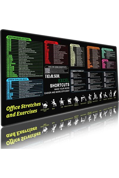 Generic Extended Large Size Excel Shortcut Key Mouse Pad, Features Anti-Slip ...