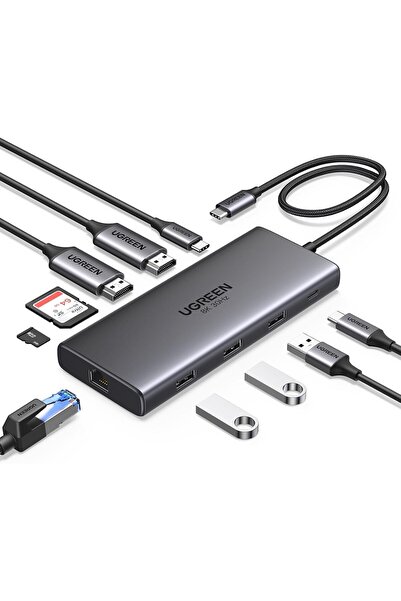 Generic موزع USB-C من UGREEN Revodok Pro 210، محطة إرساء لشاشتين 10 في 1 مع م...