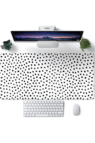 Generic سجادة مكتب بوهيمية، وسادة ماوس كبيرة منقطة، إكسسوارات مكتبية بوهيمية ...