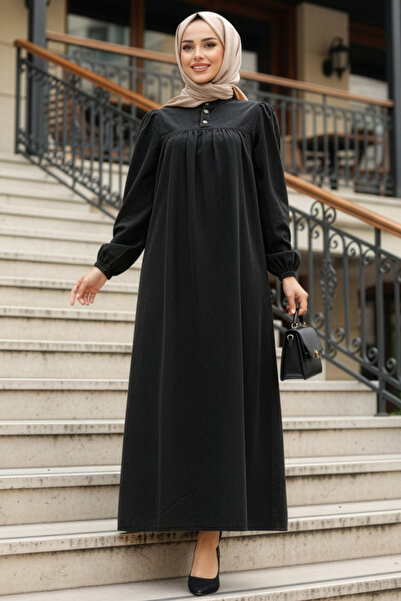 N.S NEVA STYLE فستان ديناميكي أسود من الدنيم 19124S