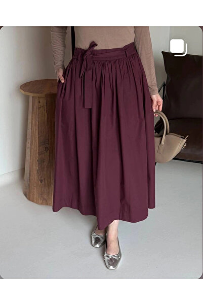 Butik Mürdüm Torino Kumaş Etek Modelimiz