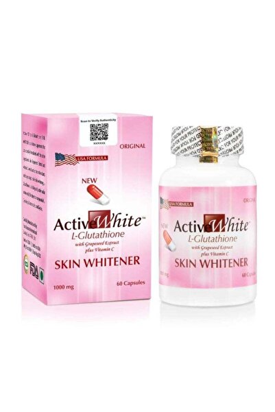 Active White L-Glutathione Skin Whitener 60 Capsules with Grape Seed Extract ...