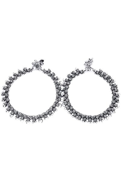 Generic German Silver Oxidised Antique Design 2 Pc Latest Style Traditional P...