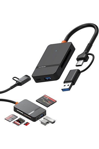 Generic Memory Card Reader Adapter, 6in1 USB 3.0 and USB-C to SD Micro SD MS ...