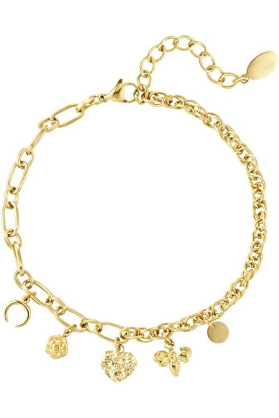 Generic Gold Anti Rust Anklet With Assorted Charms For Women