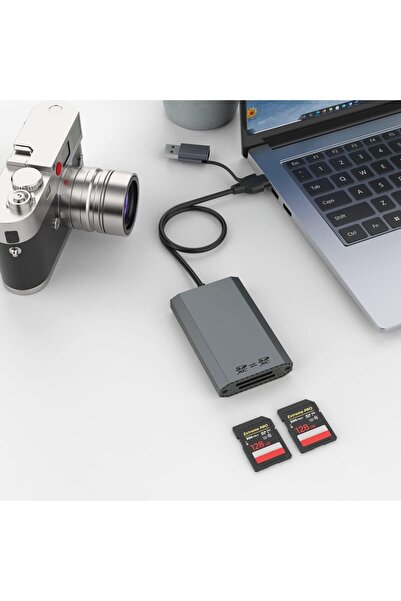 Generic قارئ بطاقات الذاكرة Excefore SD UHS-II ثنائي الفتحة، محول قارئ بطاقات...