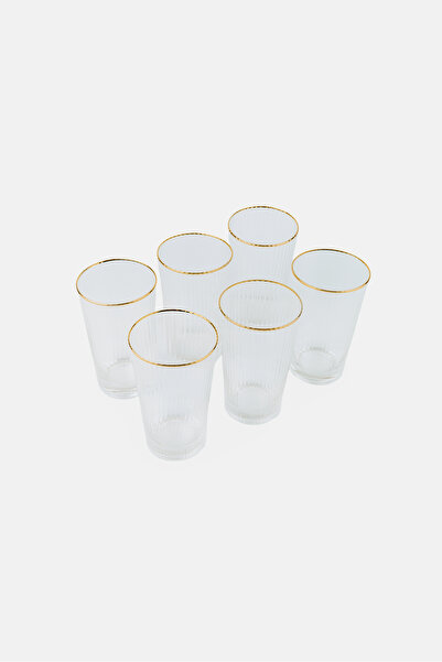 Catherine Malandrino Glass 6 Pieces Plain Tumblers Set 450 ml, Transparent