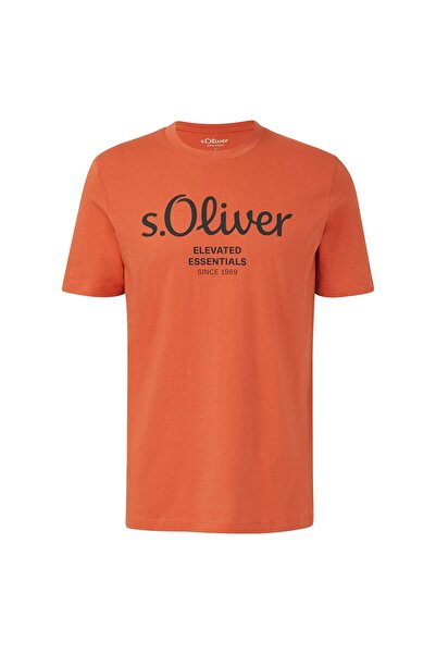 s.Oliver Herren T-Shirt - Basic, Logoprint, Rundhals, Baumwolle