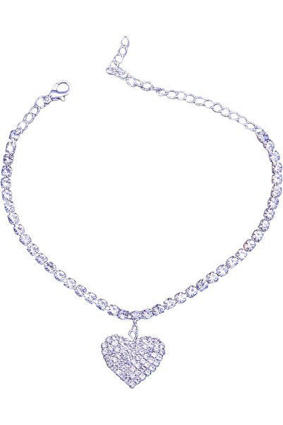 Generic Heart Rhinestone Anklet For Women