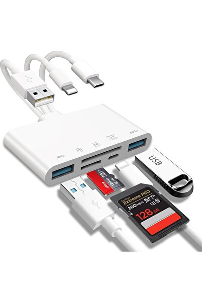 Generic قارئ بطاقات الذاكرة KASTWAVE 5 في 1، ومحول USB OTG، وقارئ بطاقات SD ل...