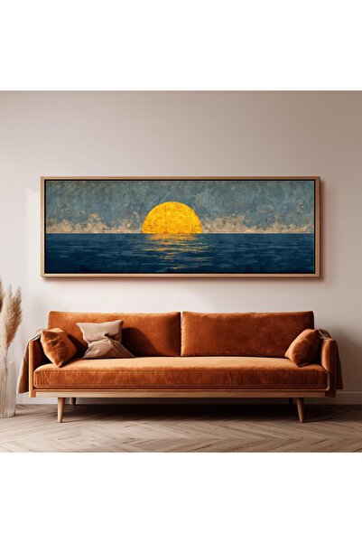 Tuba Decor Tek Parça Gerçek Ahşap Yatay Panorama Çerçeveli Tablo minimalist d...