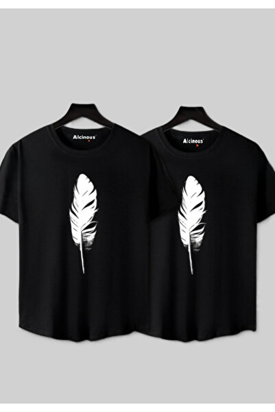 ALCİNOUS مجموعة ملابس LOVER COMBINATION مكونة من قطعتين، تنورة سوداء مطبوعة ب...